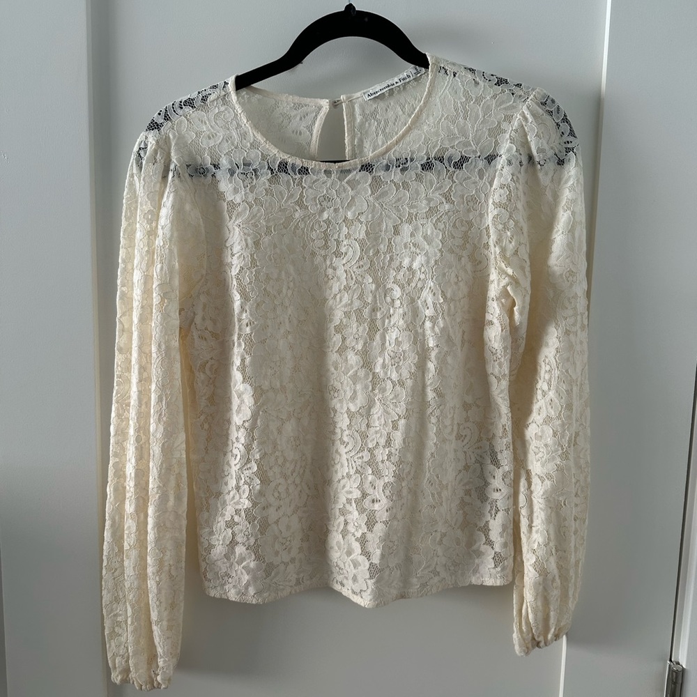 Abercrombie white lace blouse